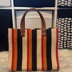 Zara Multicolor Striped Tote Bag